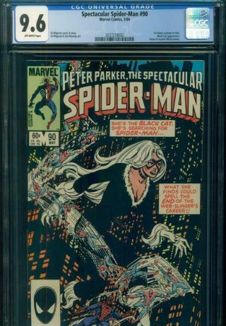 Spectacular Spider - Man 90 Cgc 9.  6 Nm,  1st Venom Costume Black Cat Marvel Comics