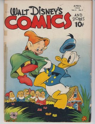 Walt Disneys Comics 43 - Gd 1.  8 Donald Duck & Seven Dwarfs Cents 1944