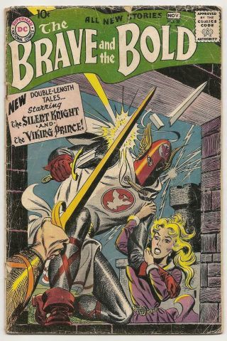Brave And The Bold No.  20 Dc Nov 1958 Fa/g Silent Knight Viking Prince Kubert Art