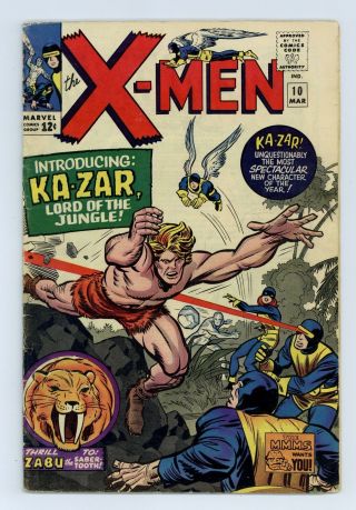 Uncanny X - Men (1st Series) 10 1965 Vg - 3.  5
