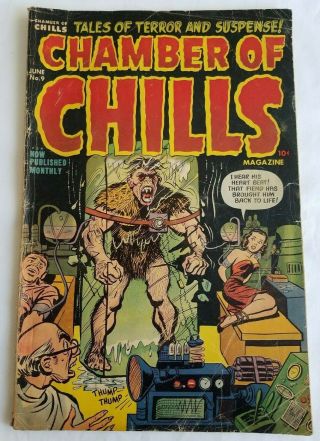 Chamber Of Chills 9 Harvey June 1952 Pre - Code Horror Comic Bondage Cover Rare
