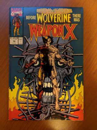 Marvel Comics Presents 72 Nm - 1st Wolverine As Weapon X Bws 1991
