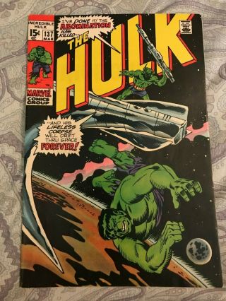 The Incredible Hulk 137 Marvel Comics 1971 Vs The Abomination