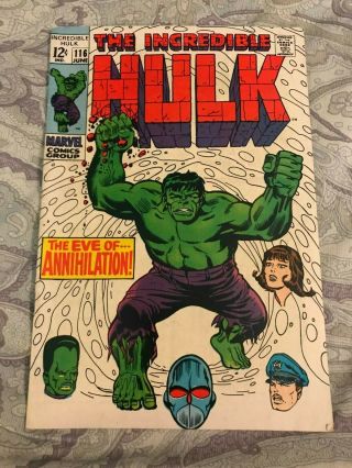 The Incredible Hulk 116 Silver Age Marvel Comics 1969 The Leader Stan Lee