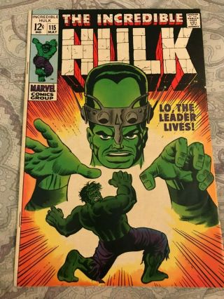 The Incredible Hulk 115 Silver Age Marvel Comics 1969 The Leader Stan Lee