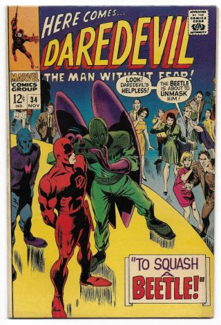 Silver Age 1967 Daredevil Comic 34 From Marvel Comics The Beetle