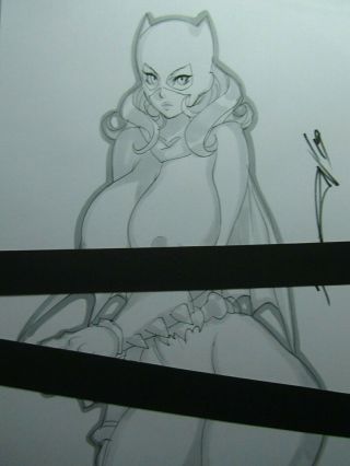 Batgirl Batman Girl Sexy Busty Sketch Pinup - Daikon Art