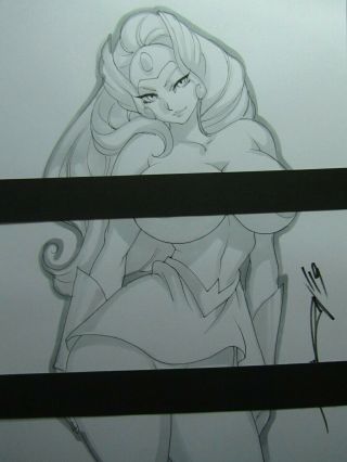 She - Ha He - Man Motu Girl Sexy Busty Sketch Pinup - Daikon Art