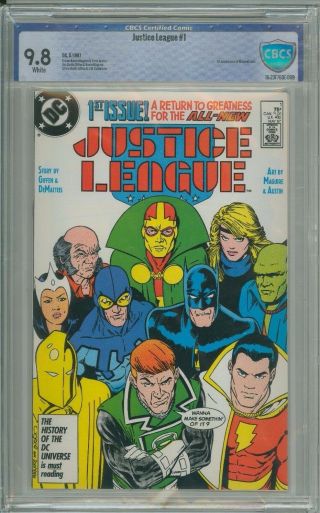 Justice League 1 Cbcs 9.  8 1987 First Appearance Of Maxwell Lord Cgc @ercomics