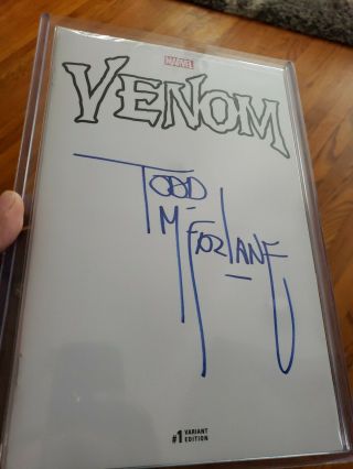 Marvel Venom 1 Blank Sketch Variant Signed By Todd Mcfarlane