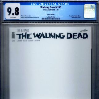 Primo: Walking Dead 150 Nm/mt 9.  8 Cgc Blank Variant Kirkman Amc Zombie Comics