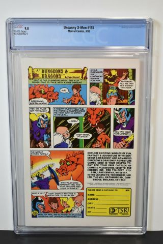 Uncanny X - Men 155 (1982) CGC Graded 9.  8 1st Appearance Brood Dave Cockrum 2