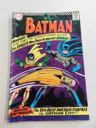 Batman 188 Robin The Boy Wonder Cover Art Dc Comics 1966 Good/fair The Eraser