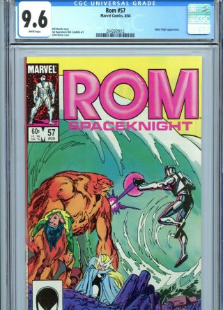 Rom 57 Cgc 9.  6 White Pages Alpha Flight Byrne Cover Marvel Comics 1984