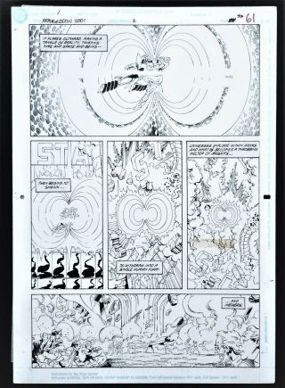 Dc Armageddon 2001 2 Page Art Captain Atom Vs Monarch Dan Jurgens Rare