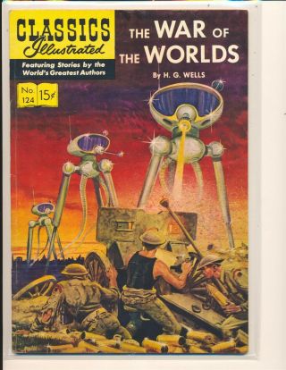 Classics Illustrated 124 Hrn (125) War Of The Worlds Vg Cond.  Cond.  Sub Crease