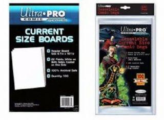 50 Ultra Pro Premade Resealable Current Comic Book Storage Bags & Backer Boards