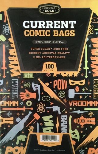 200 Ultra Cbg Pro Current / Modern Comic Book Archival Poly Bags 6 7/8 X 10 1/2