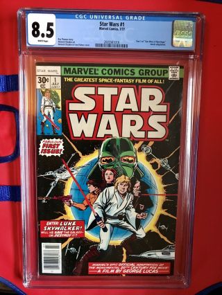 Star Wars 1 Comic Book 1977 - First Print White Pages Cgc 8.  5 Just Received