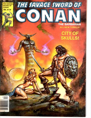 The Savage Sword Of Conan The Barbarian Vol.  1,  No.  59 Dec 1980 City Of Skulls