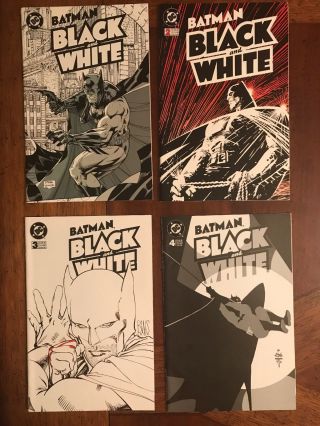 Dc Comics Batman Black And White 1 - 4 Complete Series 1996 Jim Lee Frank Miller