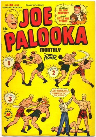Joe Palooka Comics 45 Harvey Silver Age Sports Ham Fisher Bob Powell 1950 Bin