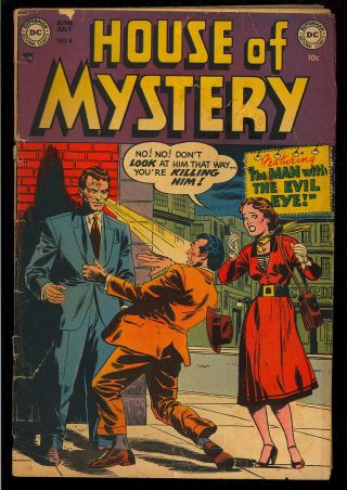 House Of Mystery 4 Pre - Code Golden Age Dc Horror Comic 1952 Fr - Gd