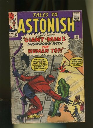 Tales To Astonish 51 Fr 1.  0 1 Book Marvel Hulk Giant - Man Wasp 1964