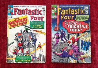 Fantastic Four Keys 26 & 36 Hulk Vs Thing Avengers Crossover;1st Frightful Four