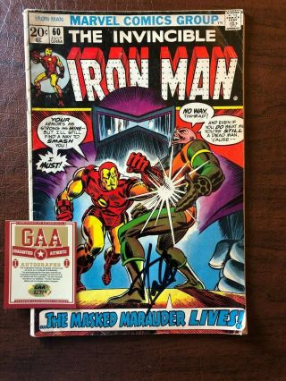 Stan Lee Signed Jul 1973 Invincible Iron Man [coa Gaa 22375] 60 Masked Marauder