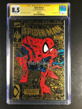 Spider - Man 1 Gold Edition Cgc 8.  5 Signed By Todd Mcfarlane