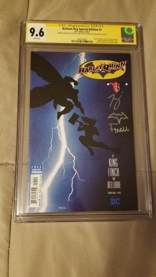 Rare - Batman Day Special Edition 1 Cgc 9.  6 Signed And Sketched