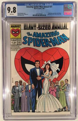 Spider - Man Annual 21 Cgc 9.  8 White Pages Wedding Highest Graded
