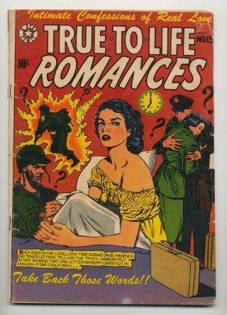 True To Life Romances 15 (1953) Gd/vg (3.  0) L.  B.  Cole Cvr Disbrow & Wood Art