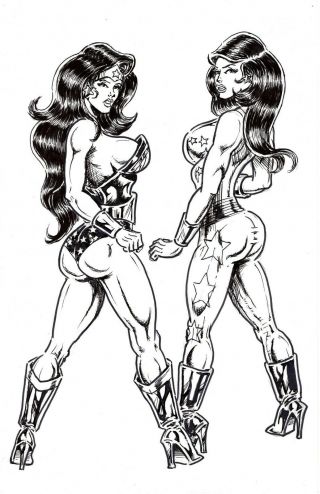 Sexy Wonder Woman & Wondergirl Pinup _justice League Jla Superman