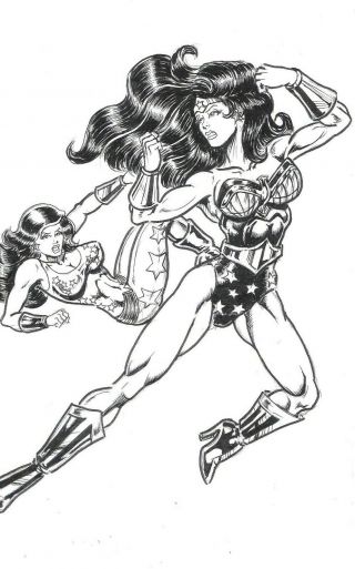 Back To School Special - Sexy Wonder Woman & Wonder Girl Pinup_ Justice League