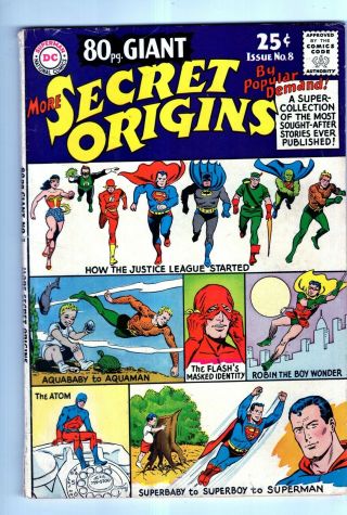Secret Origins 80 Pg.  Giant 8 Dc Comics (1965) Batman,  Superman,  Flash - Nr