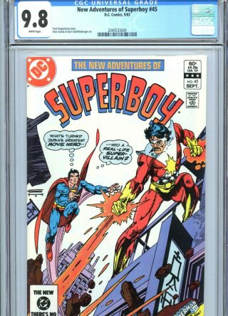 Adventures Of Superboy 45 Cgc 9.  8 White Pages Dc Comics 1983