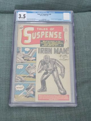 Tales Of Suspense 39 Cgc 3.  5 1st Iron Man Rare Book Marvel Stan Lee
