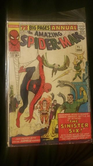 The Spider - Man " Annual 1 1964 The Introduction Of The Sinister Six "