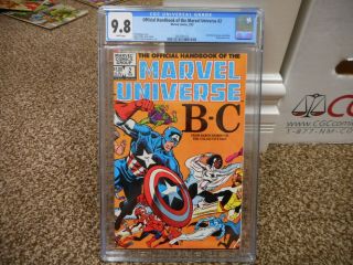 Official Handbook To The Marvel Universe 2 Cgc 9.  8 Captain America Cover 1993 Mt