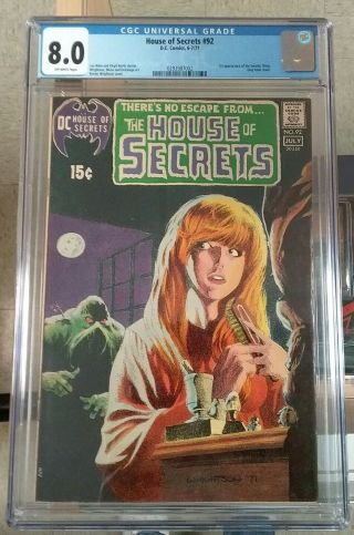 House Of Secrets 92 Cgc 8.  0 1st Appearance Of Swamp Thing