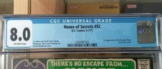 House of Secrets 92 CGC 8.  0 1st Appearance Of Swamp Thing 2