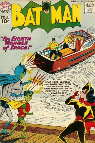 1961 Dc Comics Batman 140 The Eighth Wonder Of Space Ghost Of The Joker Vg -