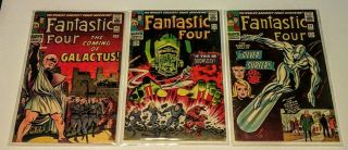 Fantastic Four 48 (fine -) 49 (vg) 50 (fine -) 1st Silver Surfer & Galactus Hot
