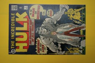 Authentic Old Comic The Incredible Hulk 1 Issue Marvel 1962
