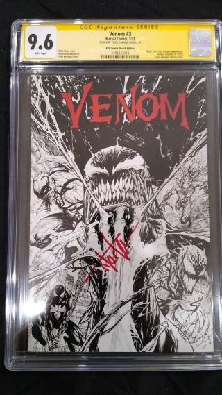 Venom 3 Tyler Kirkham B&w Krs Exclusive Signed Cgc 9.  6 Infinity Gauntlet 1