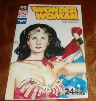 Wonder Woman 1 Blank (2018 Dc) Lynda Carter  Sketch Art.