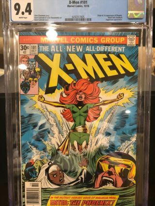 The X - Men 101 (oct 1976,  Marvel) Origin & 1st App Of Phoenix Cgc 9.  4