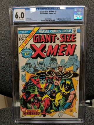 Giant Size X - Men 1 1975 Cgc 6.  0 With Ow - W Pages.  Slab